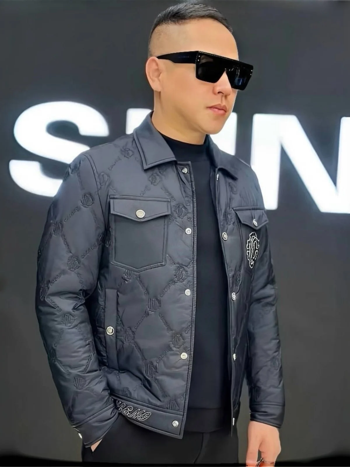남성 코튼 자켓 가을 겨울 신상 캐주얼 자수 바스티드 패셔너블 다용도 멋진 칼라 트렌디 숏 코트