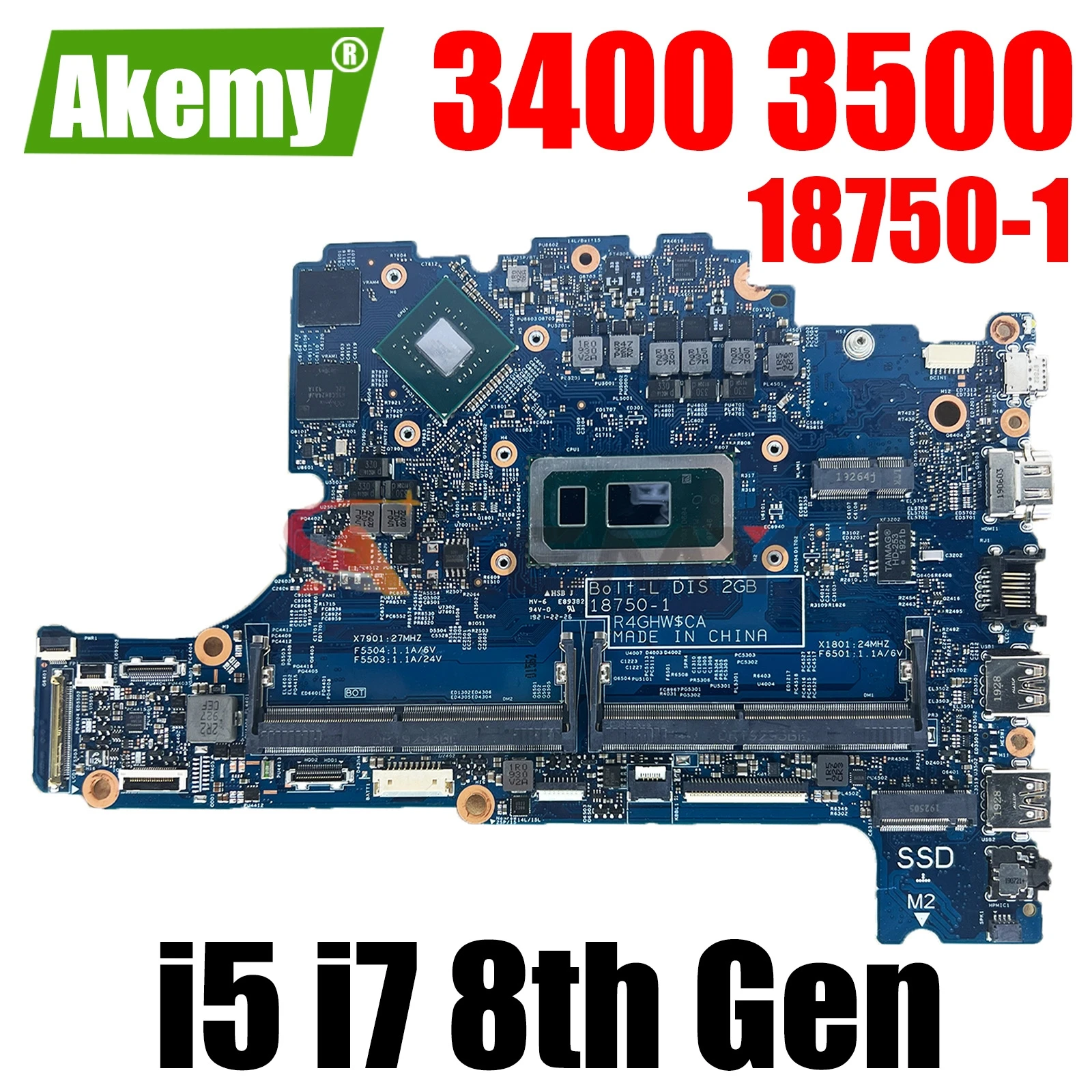 Материнская плата для ноутбука Dell Latitude 3400 3500 с фотоэлементами I7-8565U CPU 940MX 2G, материнская плата 18750-1 фотоэлемента 0KVN26