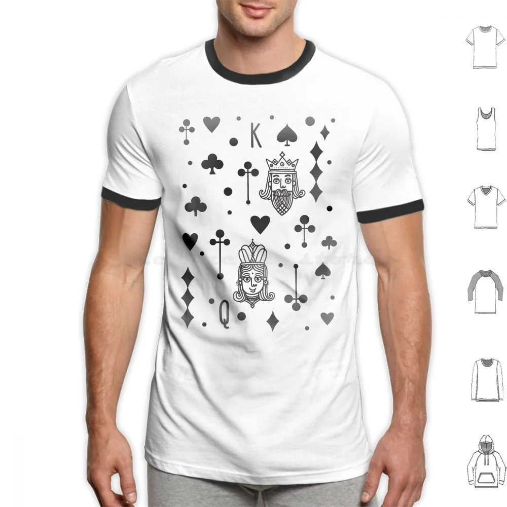 Royal King & Queen T Shirt Big Size 100% Cotone King Queen Poker Heart Royal Kingdom Love Game Coppia Vegas Crown Playing