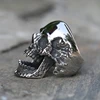 High Polished Vampire Skull Rings Stainless Steel Skull Mens Biker Rocker Ring Boy Heavy Metal Gothic Punk Jewelry Size 7-15 3
