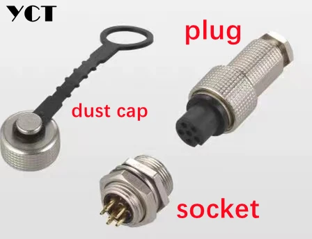 항공 플러그/소켓, G12, 2 코어, 3 코어, 4 코어, 5 코어, 6 코어 구멍, 12mm 더스트 캡, 무료 배송, 10 개