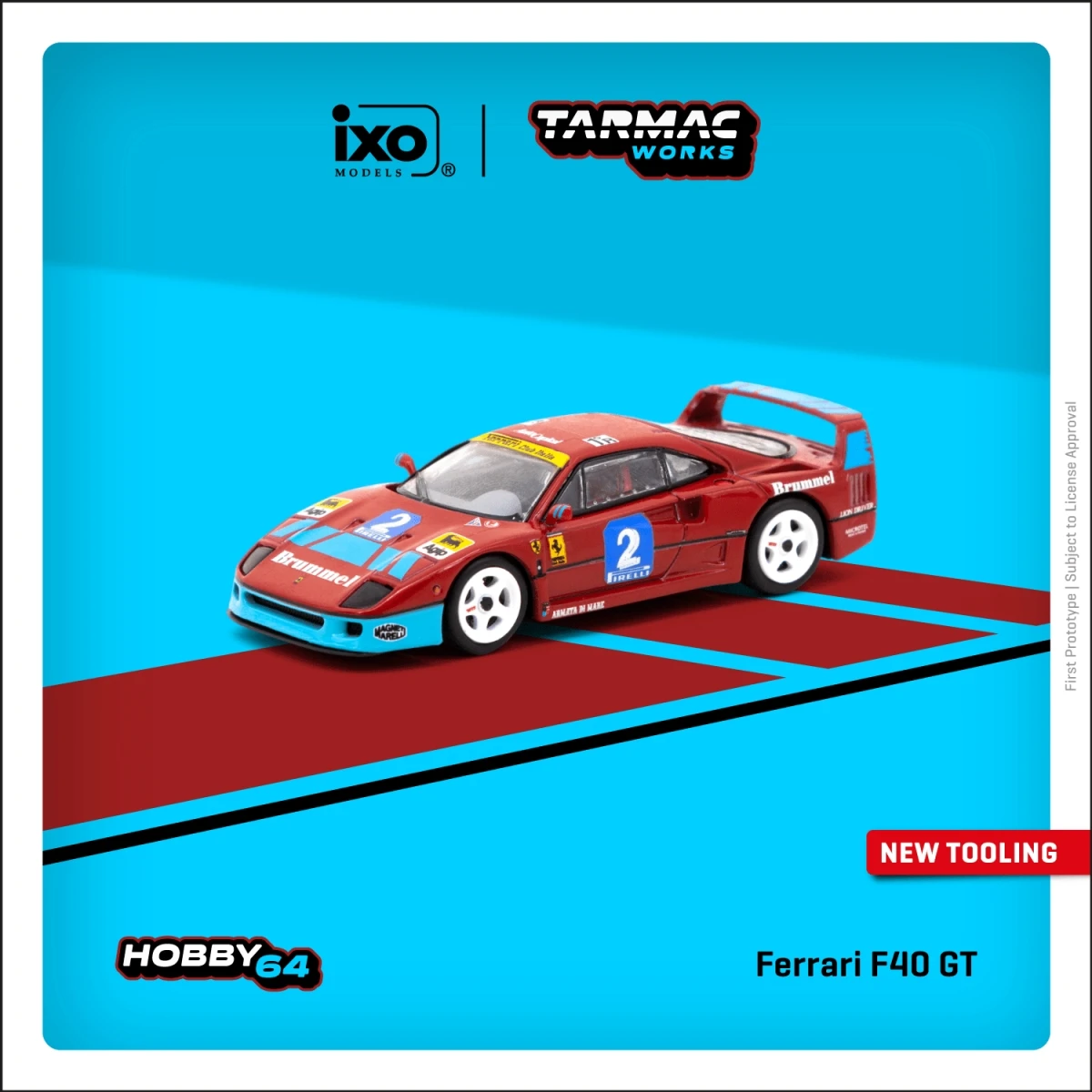 Tw Tarmac Funziona 1:64 F40 Gt 2 #1992 Modellino Auto