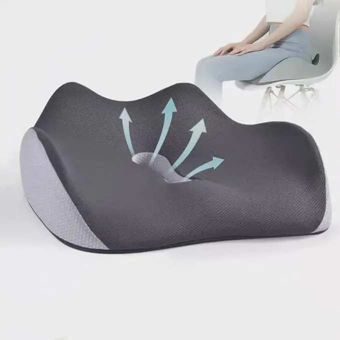 Ergonomic office chair cushion, viscoelastic foam support, relieves nerve pain and improves sitting posture