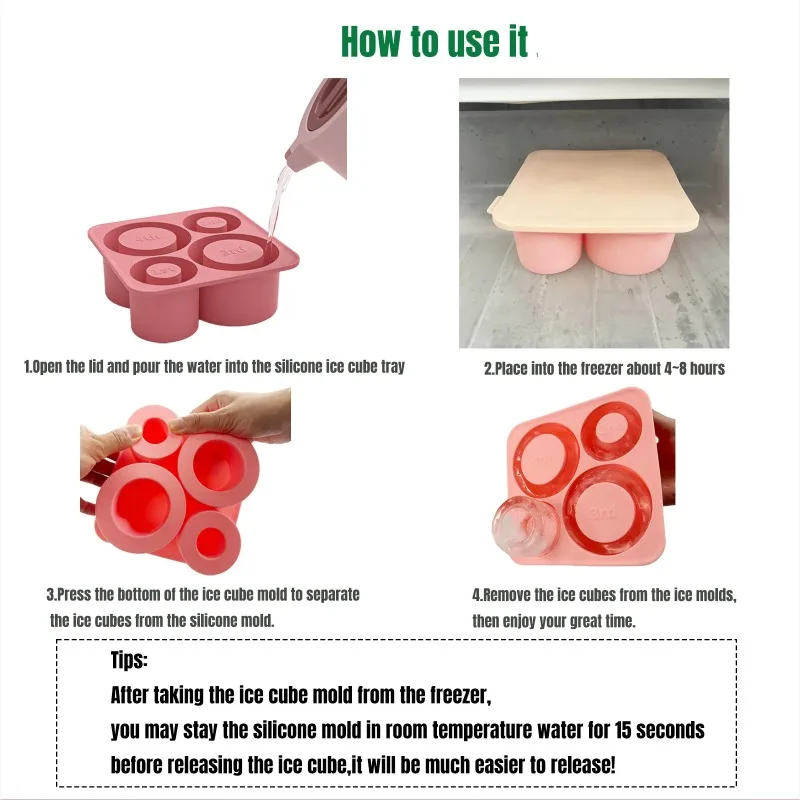 Silicone Cylinder Ice Mold with Lid-Fit 20/30/40oz Stanley Tumblers,Leak-Proof Slow-Melting Ice Sticks for Cocktails&Iced Coffee