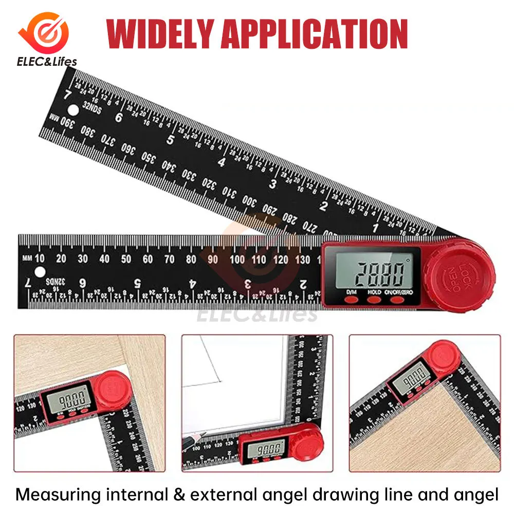 200mm 300mm stainless steel Digital Protractor Angle Ruler Electron Goniometer Angle Finder Meter Gauge Measuring Tools