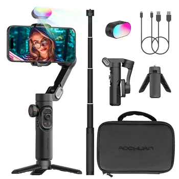 AOCHUAN Smart XE Combo Phone Gimbal Stabilizer with Extension Rod 3-Axis Phone Gimbal Stabilizer For iphone and Android phone 1