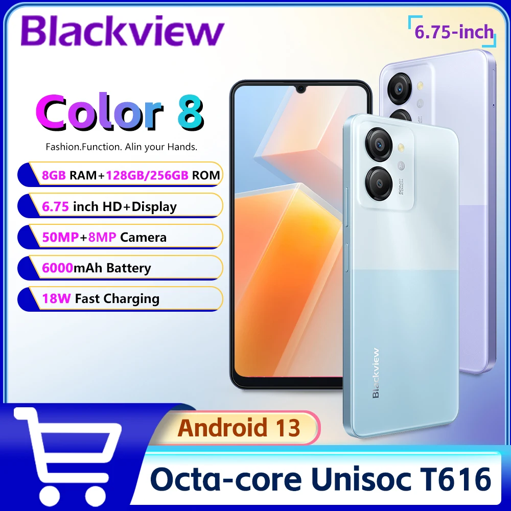 Blackview COLOR 8 スマートフォン 256GB 6000mAh Amazon | [2024 NEW Android13 スマホ] Blackview Color8 SIMフリー