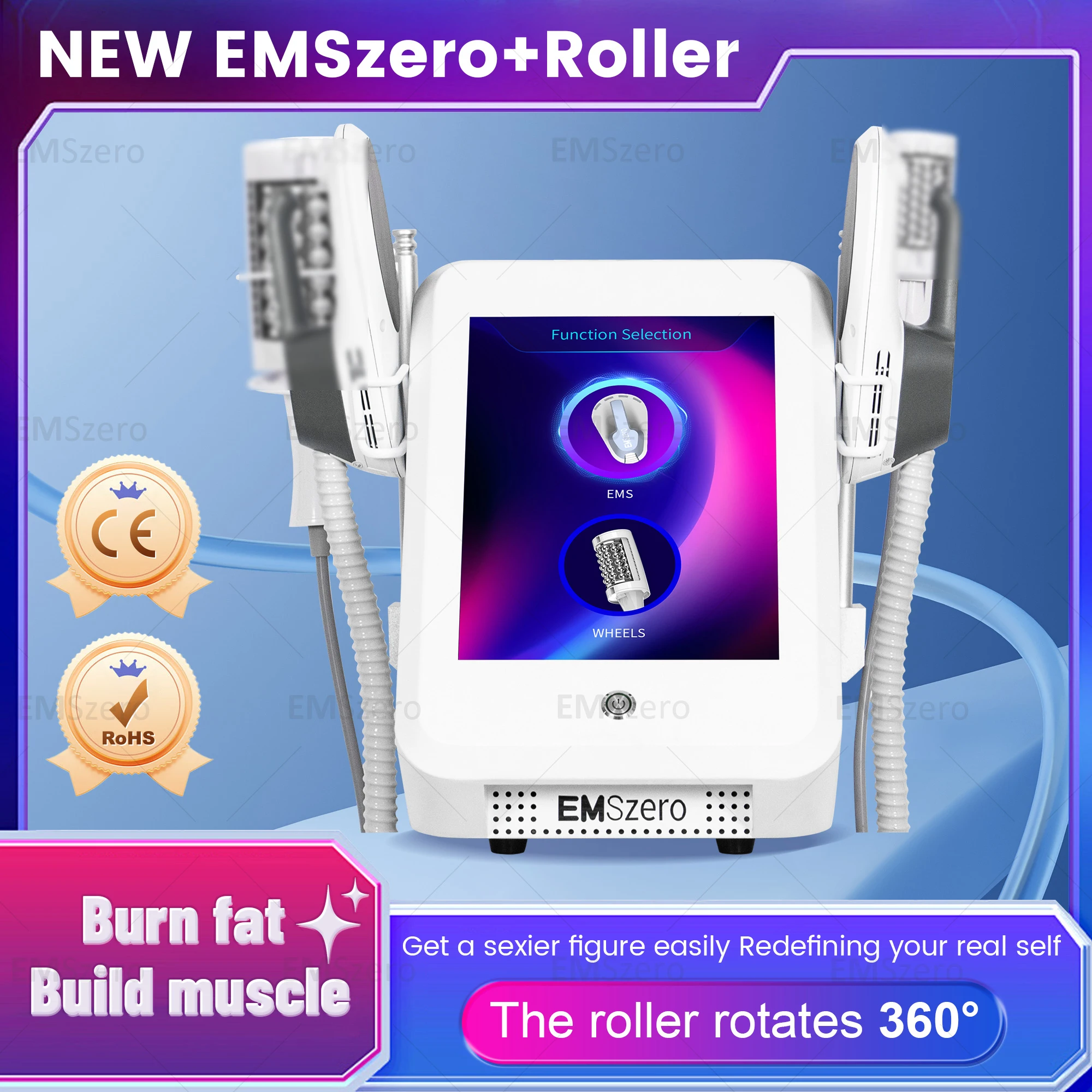 EMSzero Slimming Machine 2 in 1 Roller Massage Lose Weight Therapy 40K Compressive Micro Vibration Vacuum 6D Body