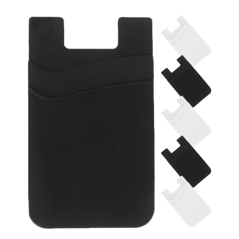 

6 Pcs Mobile Phone Silicone Card Holder Wallet for Credit Cell Case Multi-layer Stick Silica Gel