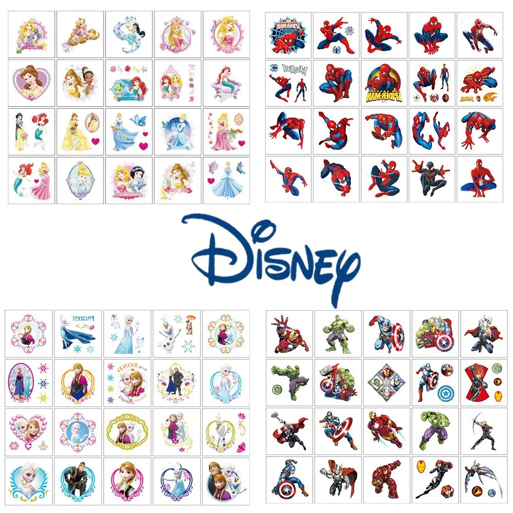 Marvel Spider Man Tattoo Stickers Princess Frozen Cartoon Tattoo For Kids tattoo sticker,temporary tattoos 20Pcs/set