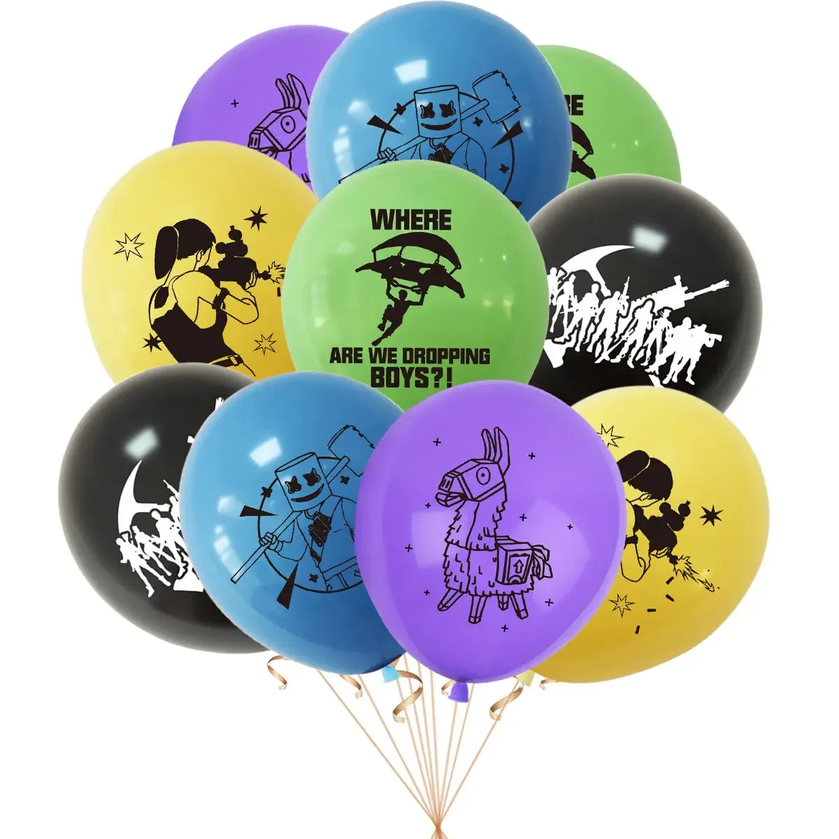 New 1Set Fortnite Party Decoration for Home Banner Cake Topper Balloon Set Hot Game Series Children Happy Birthday Supplies