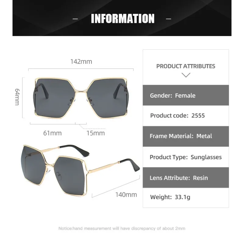 Y2K Gradient Square Sunglasses for Women - Oversized Hollow Lens, Vintage Alloy Frame UV400 Shades 선글라스