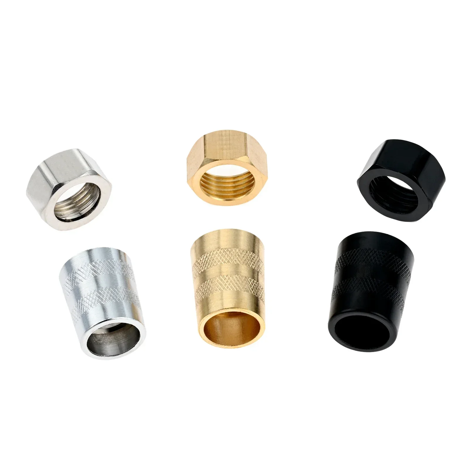 Water Pipe Connector 5pcs Shower Hose Nozzle Connecting Outlet Inlet Water Pipe Joints Extension Nuts Black Golden Silver Bathroom Plumb Accessories