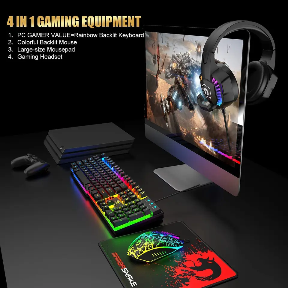 Snakebyte GAME:MOUSE – Mouse Ottico Da Gioco Per PC Con LED Giallo E DPI Regolabile Fino A 2400, Cavo 1.5m, Peso 136g