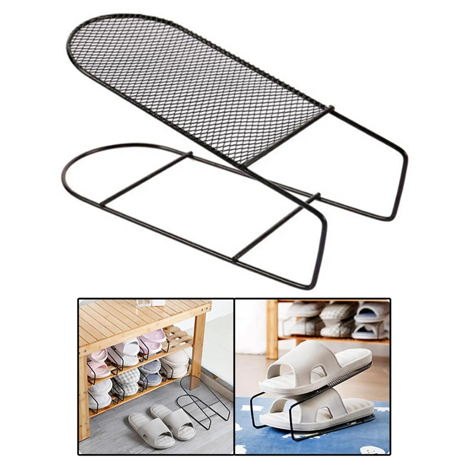 Metal Shoe Slots Space Saving Closet Organization Stacker Holder for Sandals