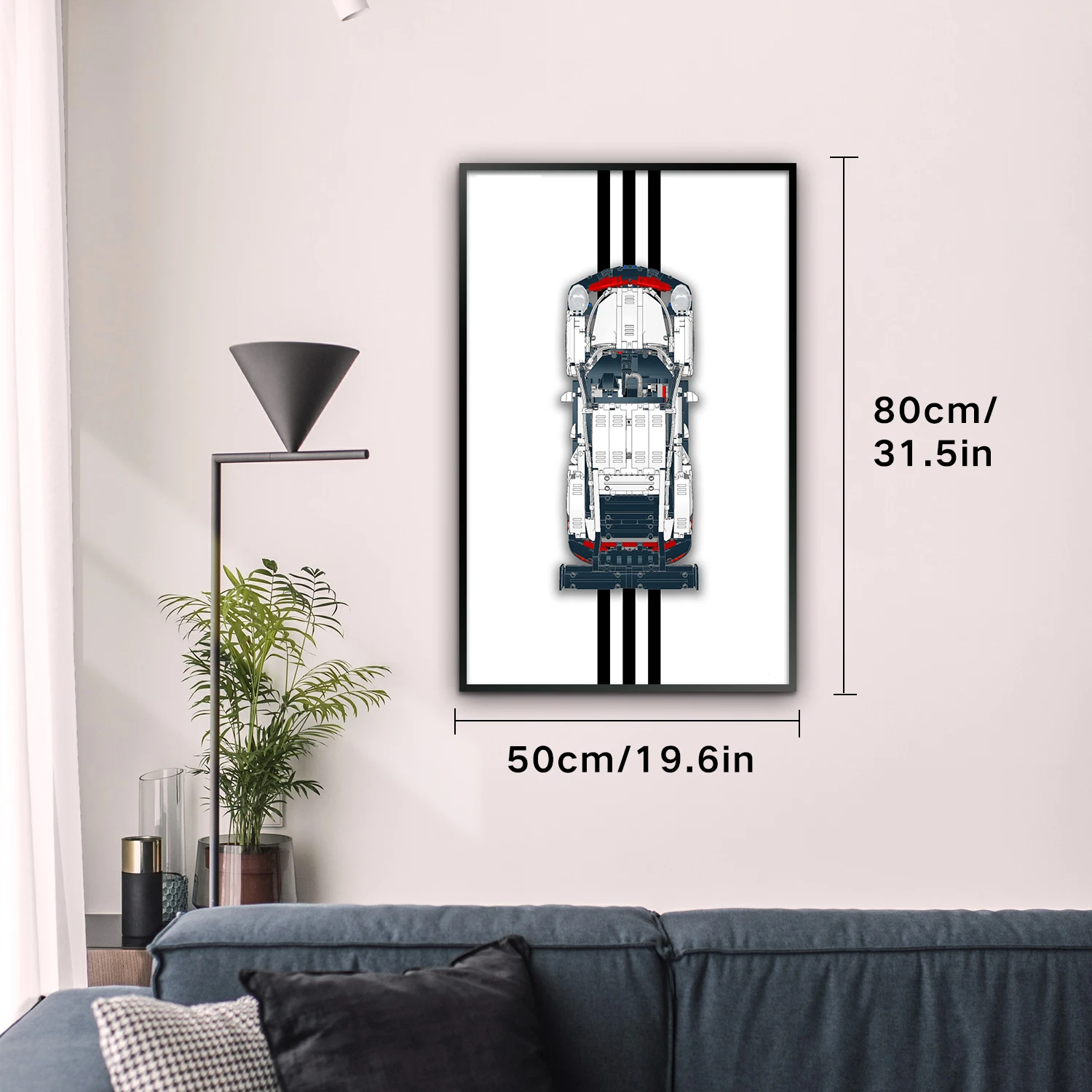 wall mount display for LEGO Technic Porsche 911 RSR-Display Wall only, no model included (42096 wall display) 3