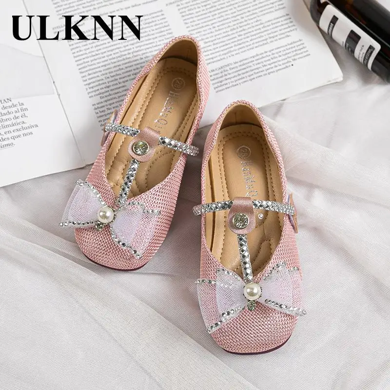 Female Children's Shoes Four Seasons 2023 New Students Pink Princess Shoes Child Temperament Girl Dancing Shoe Performance