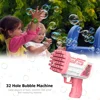 32 Hole Handheld Bubble Gun Kids Toy Bazooka Bubbles Machine Soap Blower Children's Outdoor Toy Kids Bathing Toys For Boys Girls 5