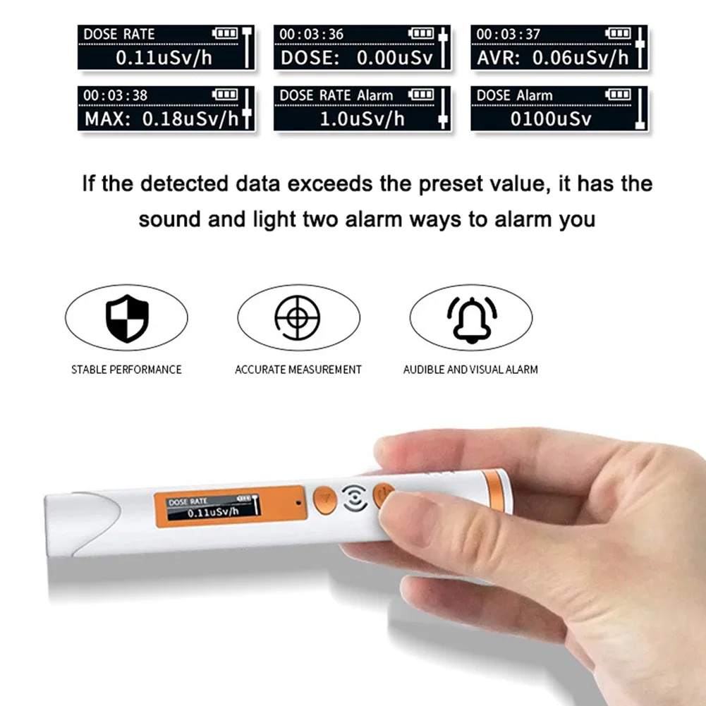 Geiger Counter Nuclear Radiation Detector Pen Type Dosimeter Portable Digital X-ray Beta Gamma Electromagnetic Radiation Tester