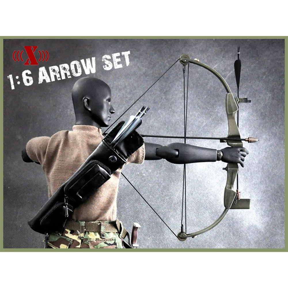 

1/6 Rambo Army Crossbow with Arrow Knife Weapon Movie Fit 12'' Soldier Action Figure Accessories Weapon Collection In Stock