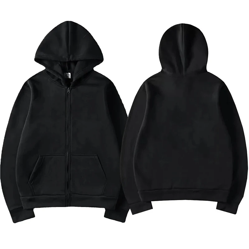 Einfarbig Ohne Druck Zipper Hoodies Herbst Winter Männer Frauen Casual Lose Einfache Bequeme Langarm Jacke Hoodie – Detail 2
