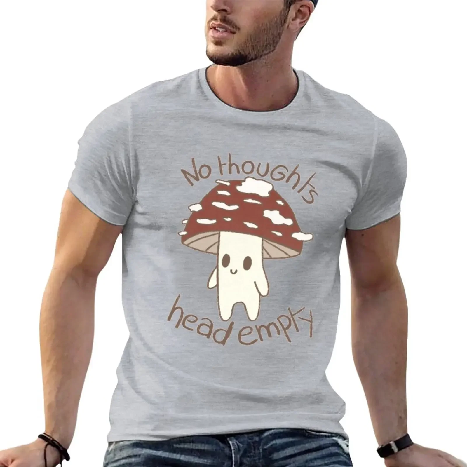 

No thoughts head empty mushroom T-Shirt quick drying hippie clothes summer top mens big and tall t shirts