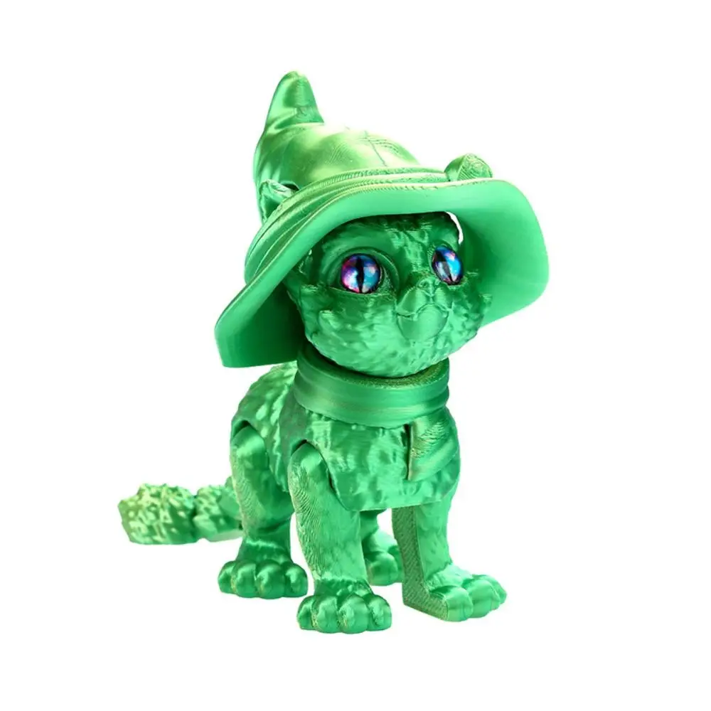 Big Eyes 3D Printed Cat Model Plastic Material Creative Sculpture Articulated Cats Doll 3D Printing Technology Cute Style