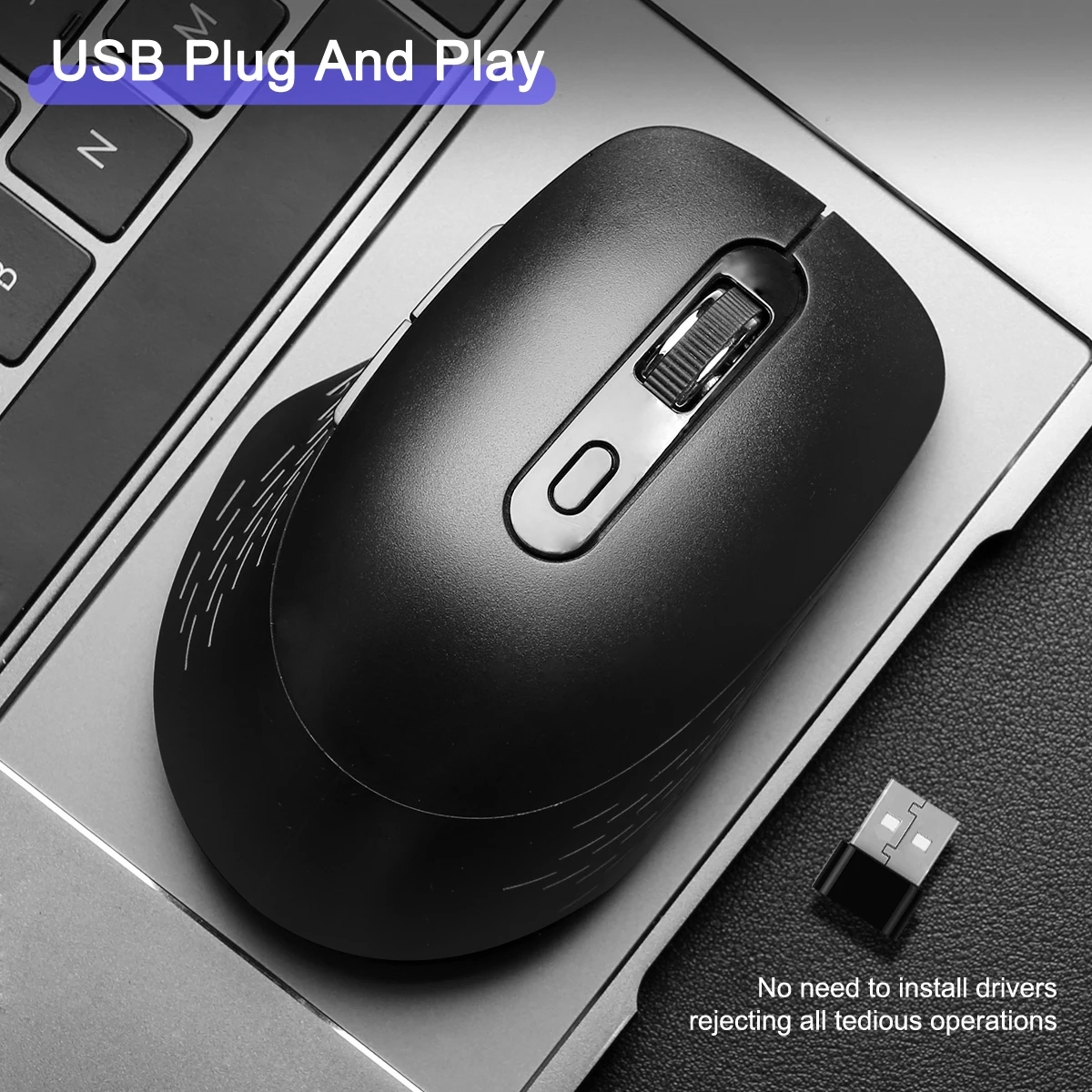 Wireless Mouse 2.4GHz Optical Gaming Mouse Portable Office with USB Receiver Gamer Computer Mice 1600DPI for PC Laptop Mac