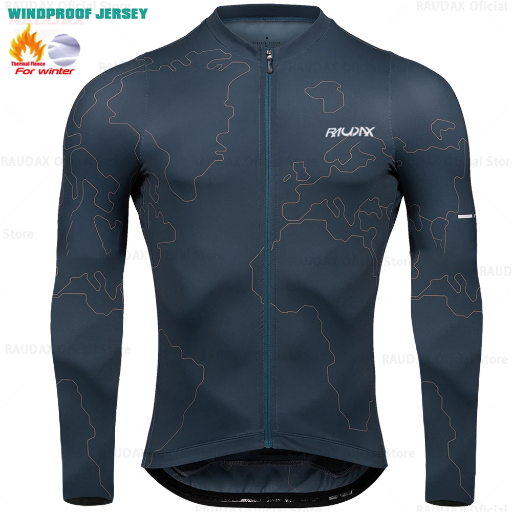 Winter Cycling Thermal Fleece Clothing Top Cycling Jersey Sport Bike MTB Riding Clothing Warm Jacket Raudax