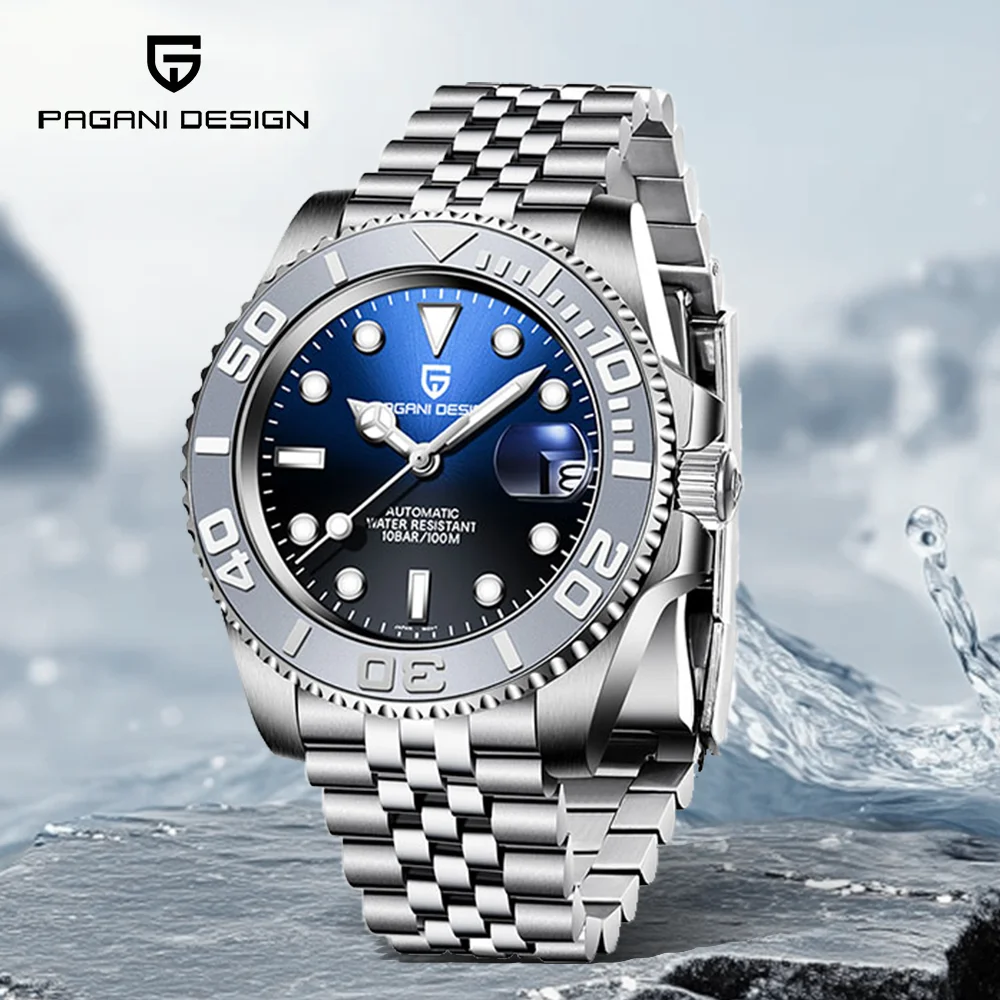 PAGANI DESIGN Original 40MM Men's Automatic Mechanical Watches NH35 Luxury Stainless Steel Waterproof Watch for Men Reloj PD1651
