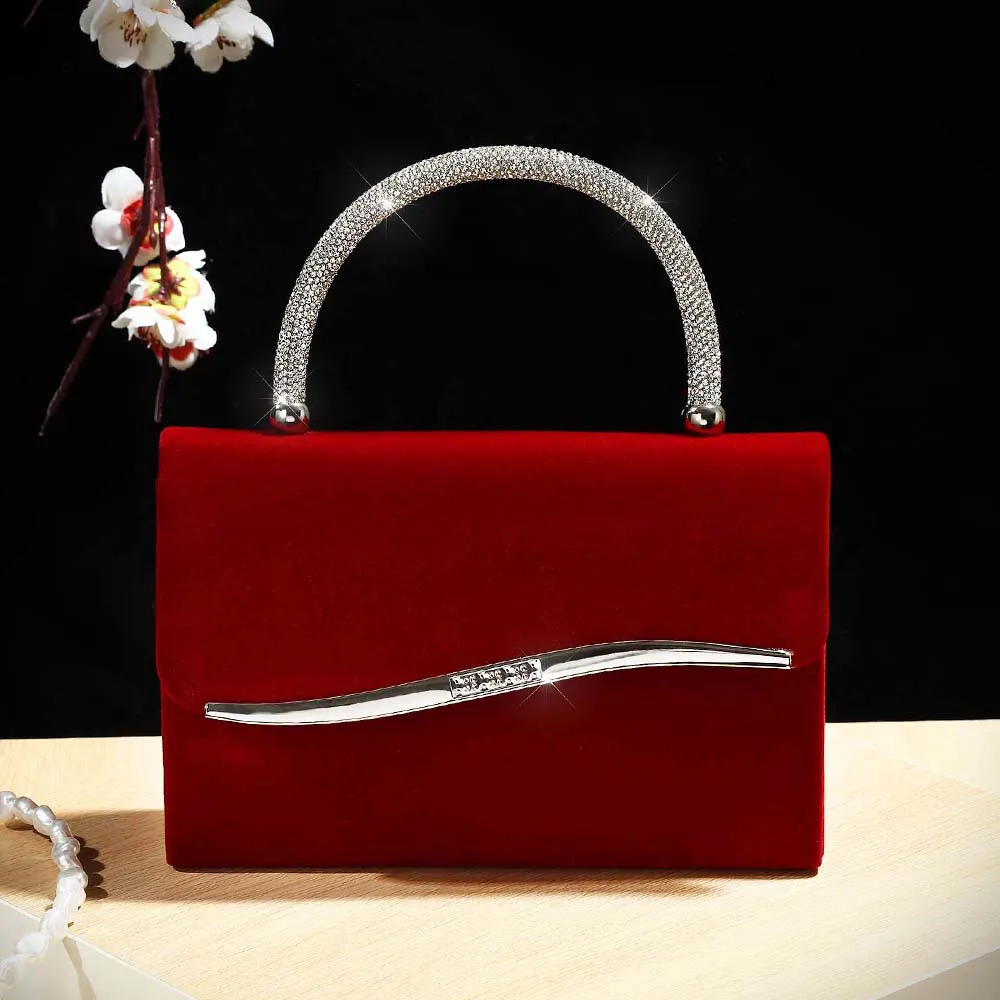 New crystal handle evening party, annual meeting, wedding dress handbag, cocktail party, bride's storage bag
