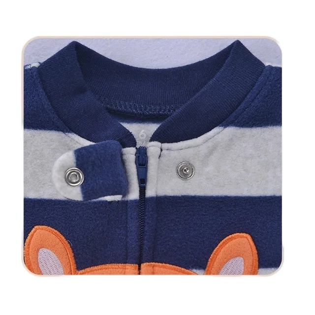 Peleles cálidos con pies para bebé, pijamas de lana de Micro Polar para bebé, a 12 meses de 2023 infantil ropa de dormir, otoño e invierno, 0/3 - Imagen 2