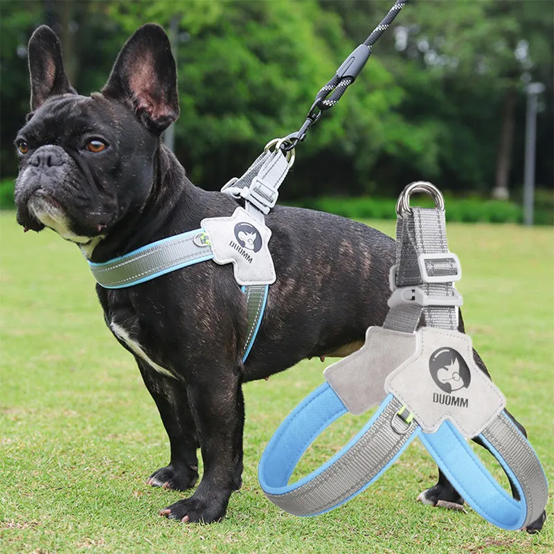 

Dog Harness Adjustable Pet Harness Vest For Small Large Dogs Cats Reflective Mesh Dog Chest Strap French Bulldog Walk Training