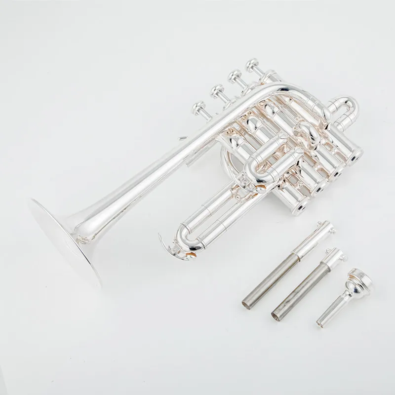 Professional High trumpet Bb Piccolo Trumpet Brass Gold Silver Lacquer Surface Trumpet High Quality Monel Piston