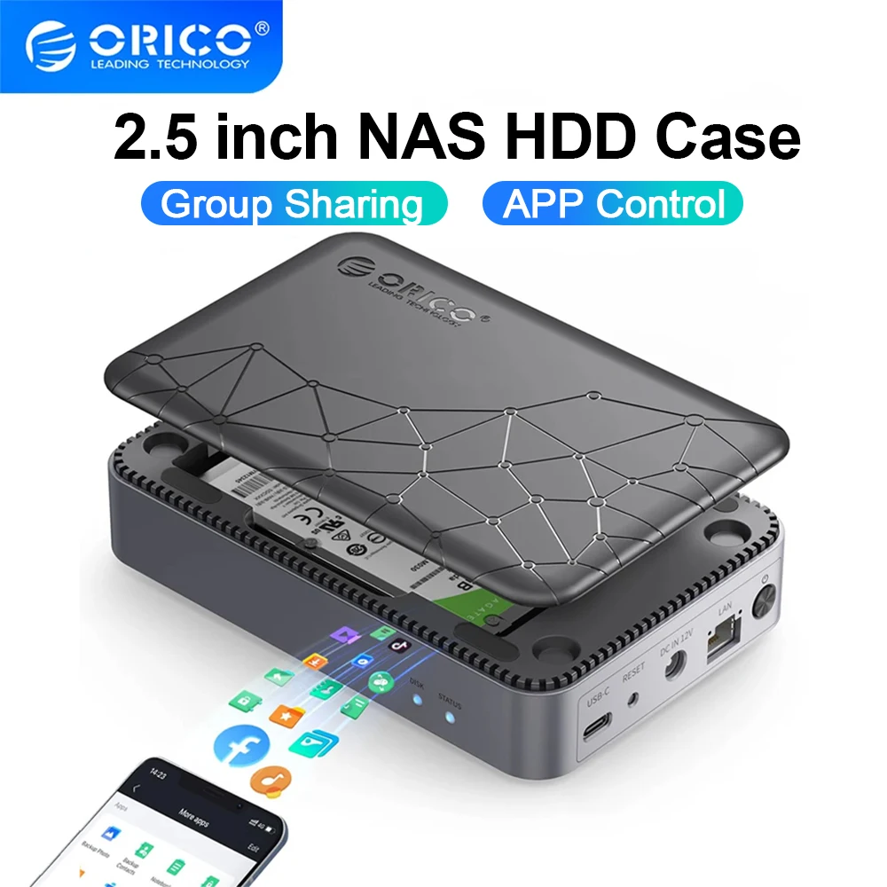 ORICO inch SATA SSD Enclosure NAS Network HDD Storage Box HD