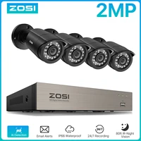 ZOSI-Système de vidéosurveillance extérieur, 8 canaux, 1080P, 5MP Lite, DVR vidéo avec 2/4/6/8 pièces, 2MP filaire, caméra de sécurité jour/nuit 1