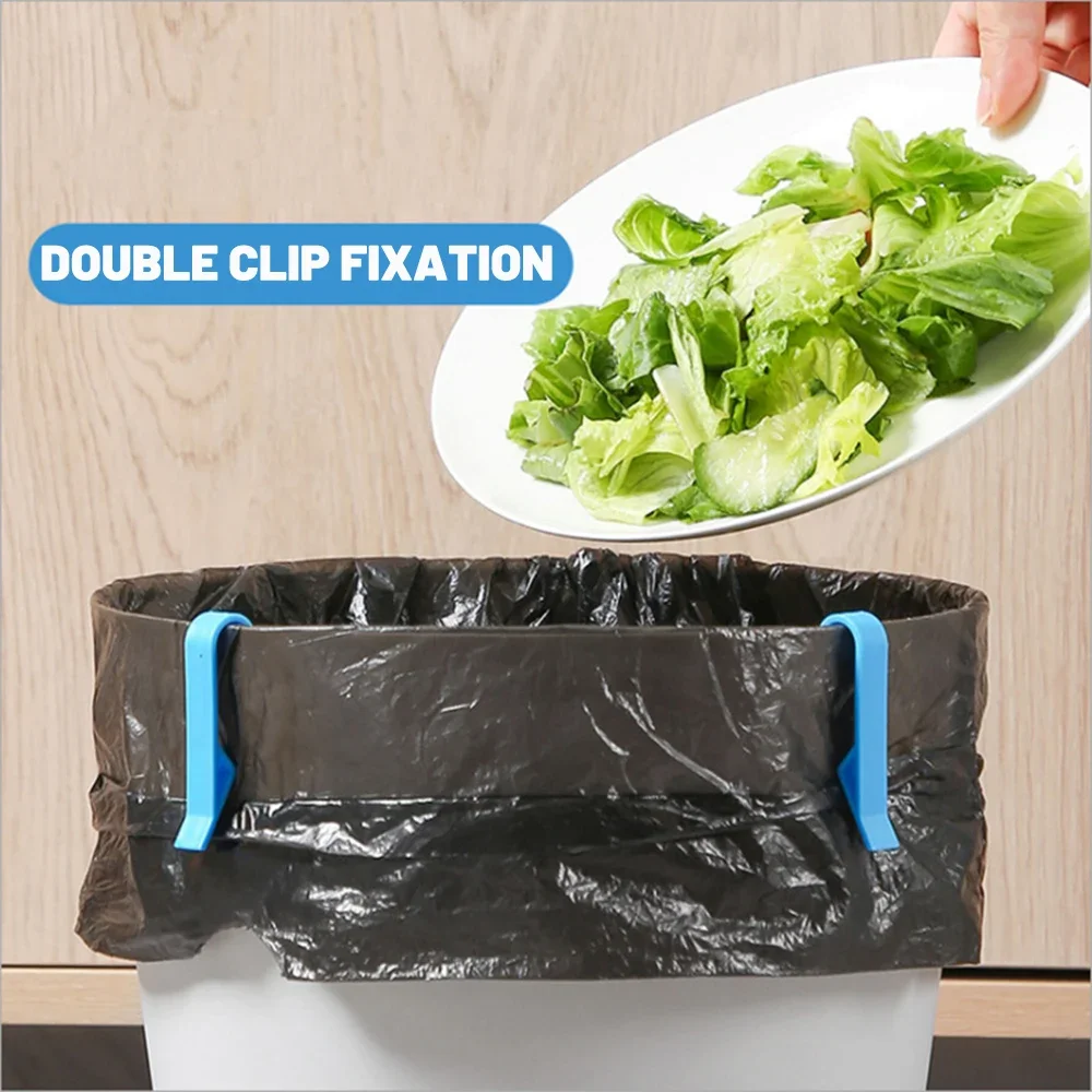 Bag Clips 12/2Pcs Trash Bag Fixed Clip Universal Plastic Garbage Basket Bag Fixed Holder For Bathroom Organizer Home Kitchen Storage