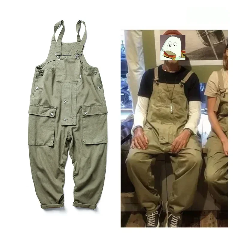 Description Picture 4 of itemAmerican Casual One-piece Suspenders Mens Overalls Trendy Brand Workers Overalls Loose Men Clothing