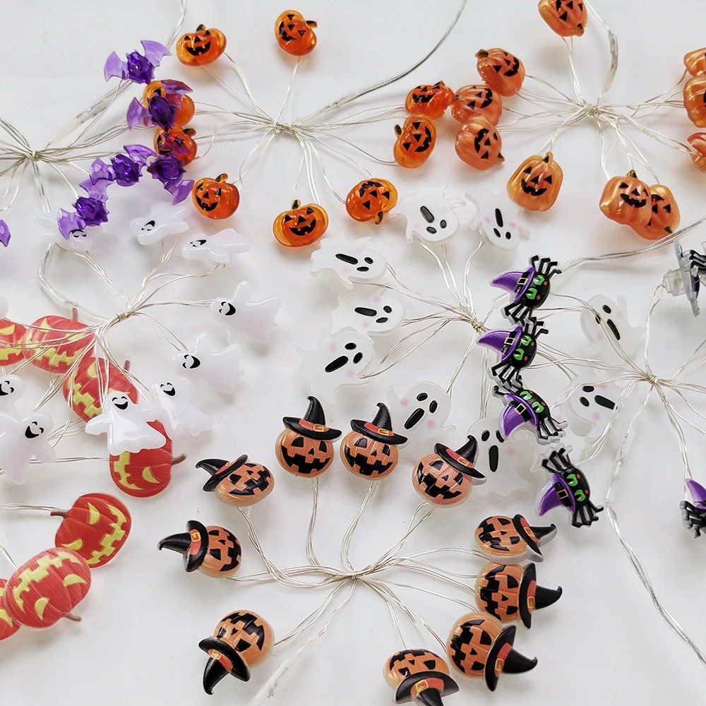Halloween Light Strings Pumpkin Bat Ghost Spider Lamp Diy Hanging Decor Lights 2025 Happy Halloween Decorations Party Supplies