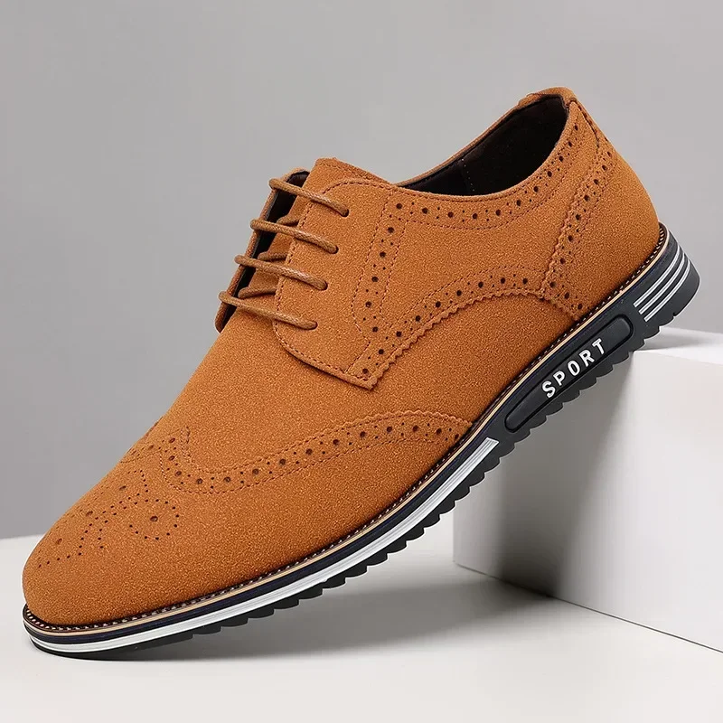 Men Faux Suede Shoe Lace Up Oxford Shoe for Men Flat Fashion Sneaker Man Autumn Breathable Comfortable Casual faux suede shoes