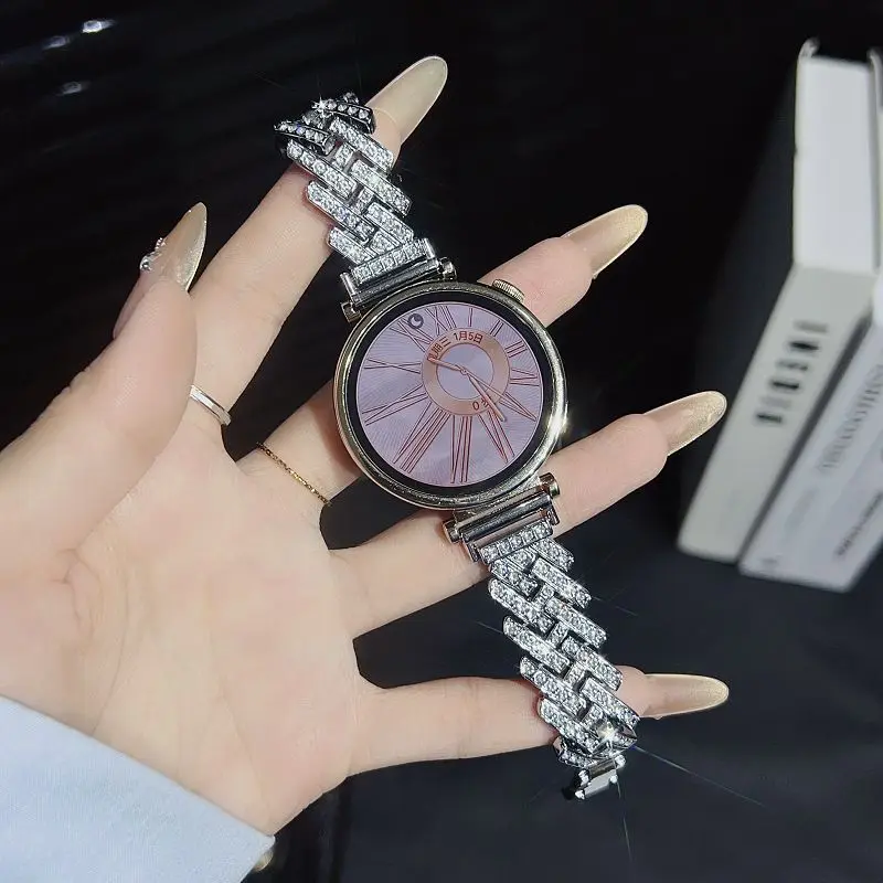 18mm Diamond Metal Strap with Bling Rhinestones - Elegant Bracelet Watch Band