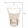 Distinctive Cotton Canvas Hanging Rope Chair With Pillows Beige Garden Furniture 2