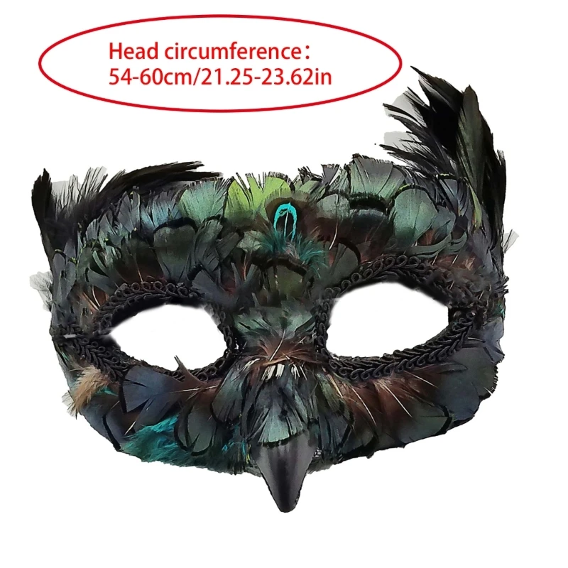 Peacocks Feather Masquerades Mask Venetians Mask Halloween Bird Beak Party Half Face
