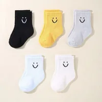 5 Pairs Baby Socks Cute Funny Face Emoticons Pattern Comfortable Kids Boys Girls Socks 2