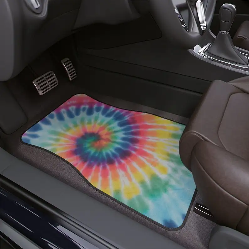 

Tie-Dye Car Floor Mat, Aesthetic Abstract art Car Floor Mat, Minimalist Car Accessories,Retro Tie-Dye Car Decor,Interior car dec