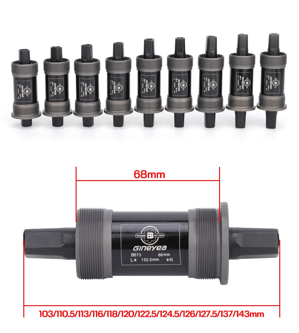 Description Picture 6 of itemBicycle Bottom Bracket 68*103 110.5 113 116 118 120 122.5 124 126 127.5 137 143mm Square Road Mountain Bike BB Sets Central Axis