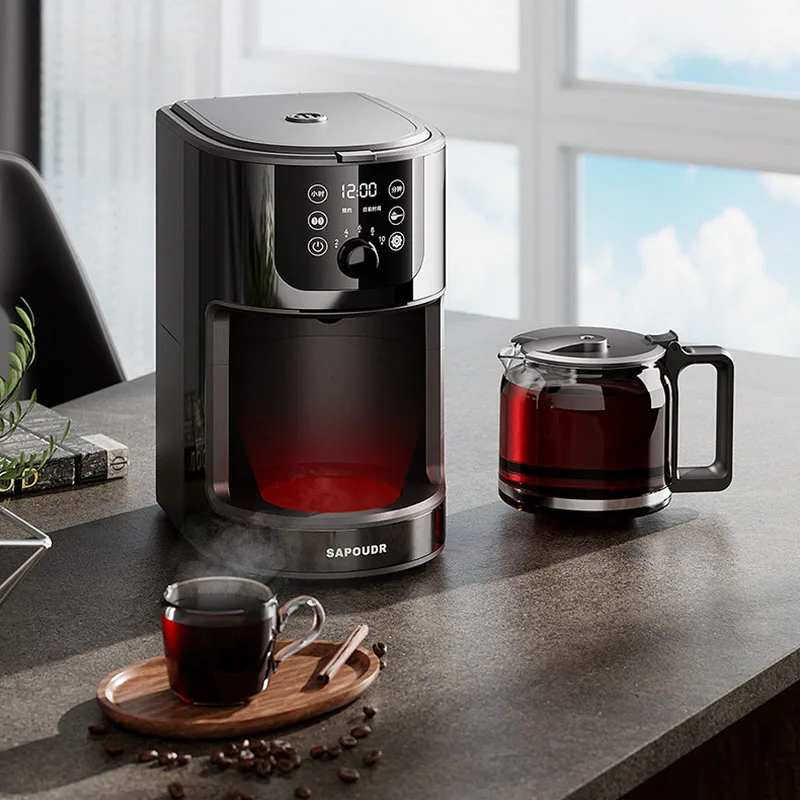 Automatic Electric Coffee Maker Bean Grinder Mill Beans Grinding Machine Comercial Espresso Tea Boiler Drip Cafe American Pot EU 2