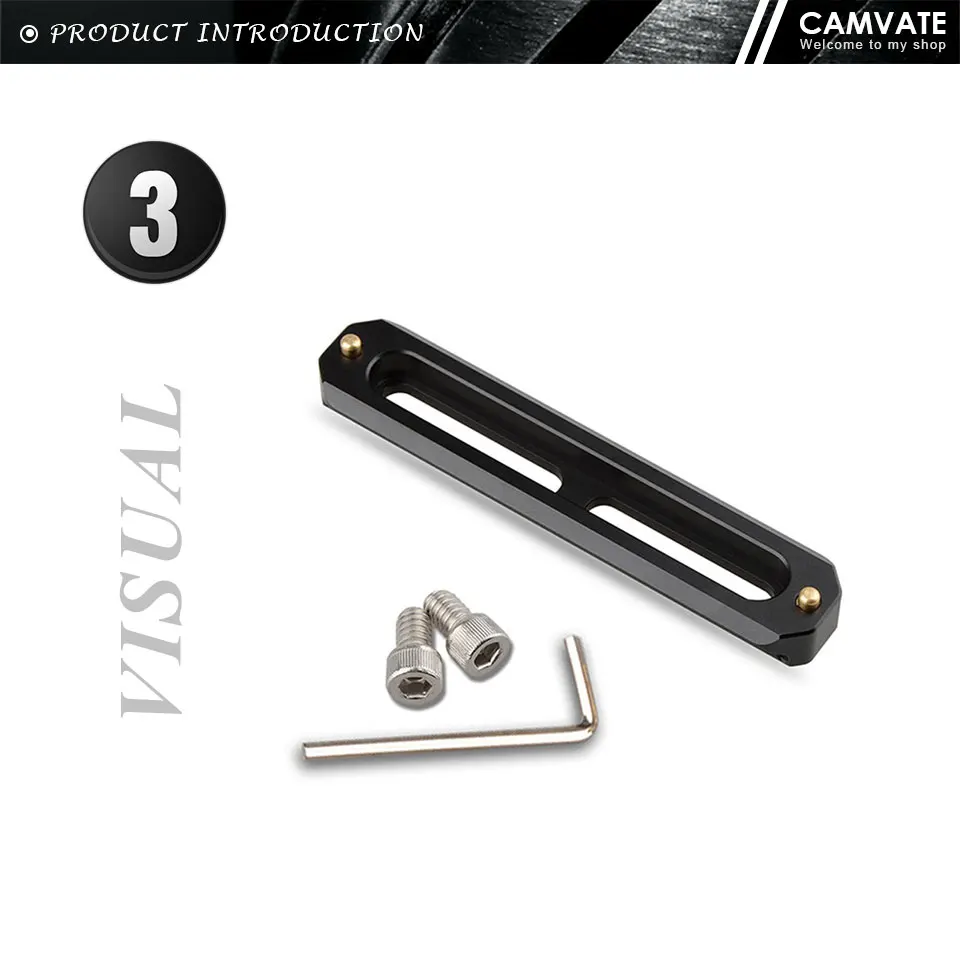 Quick Release Nato Rail 3.94" with 1/4" Screws and Mounting Slots for DSLR Camer
