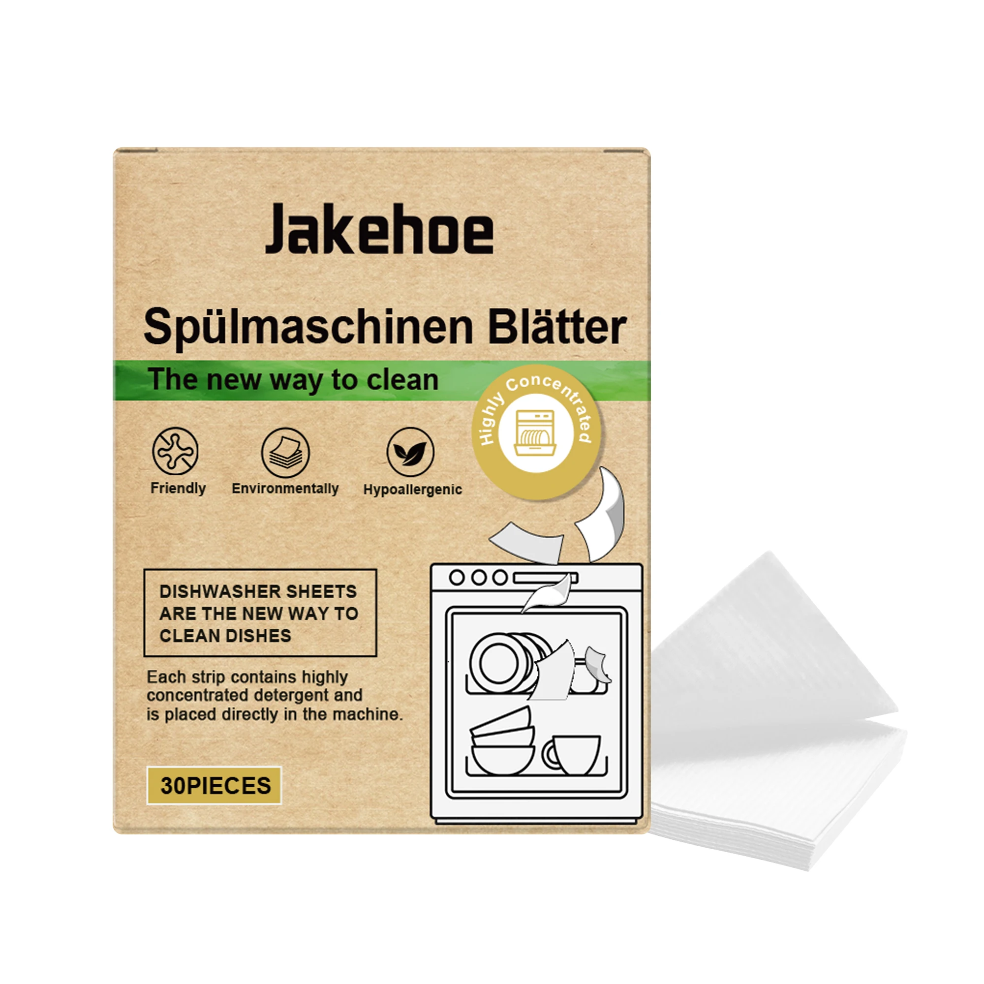 טבליות לניקוי כלים 30 יחידות רב-תכליתיות, מפחיתות ומסירות ריחות, ניקוי עמוק של מכשירי מטבח ידידותי לשימוש בבית