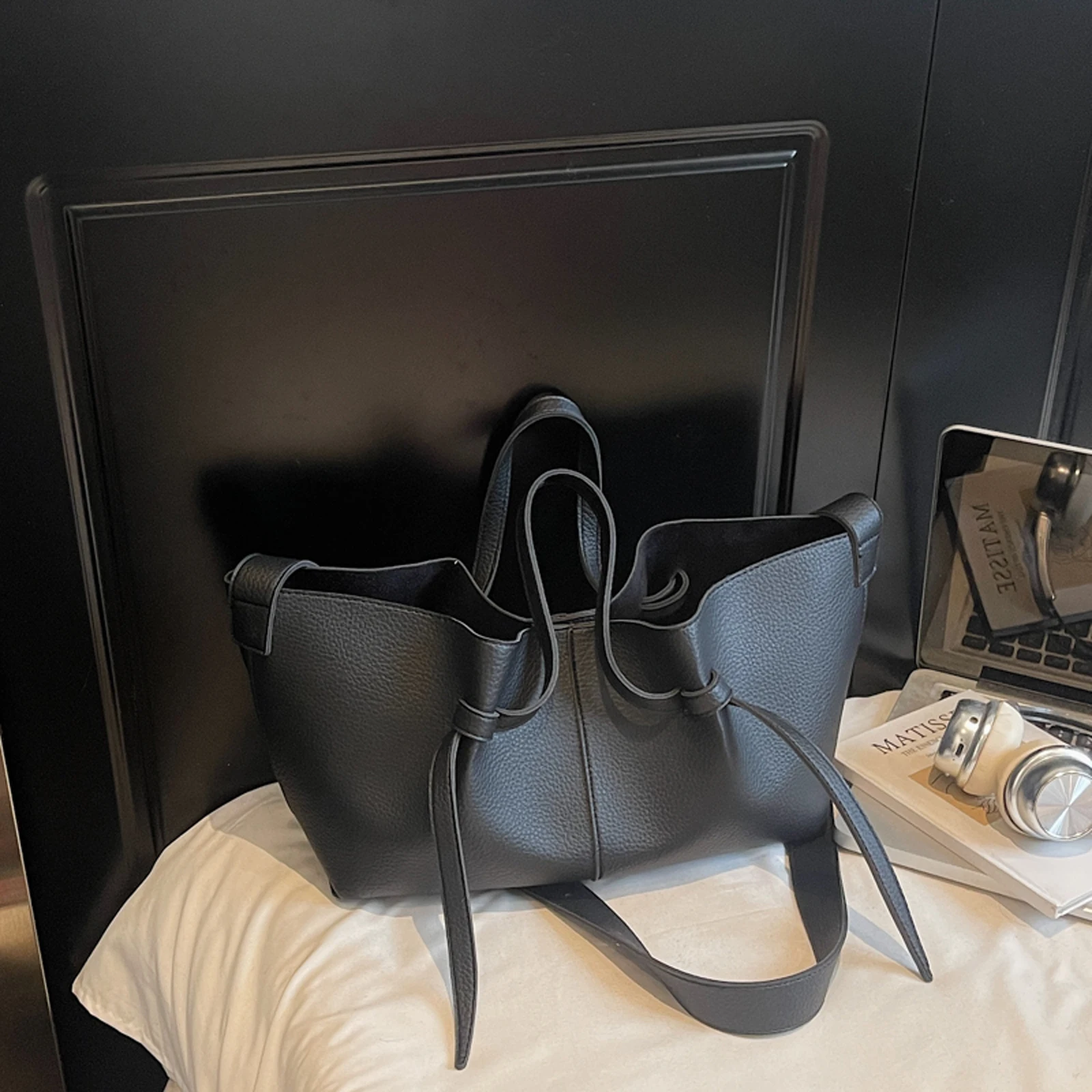 PU Leather Versatile Shoulder Bag Solid Color All-Match Tote Bag Large Capacity Trendy Sling Bag Travel Date Work Shopping Bag